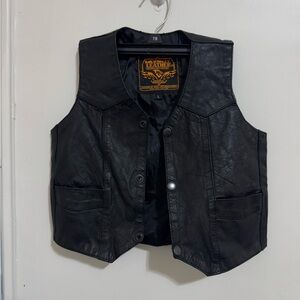 Milwaukee Leather Kids-Boys Classic Biker Style Motorcycle Leather Vest  size L